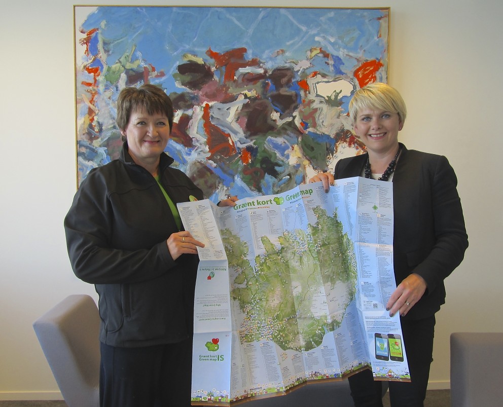 Grænt kort af Íslandi