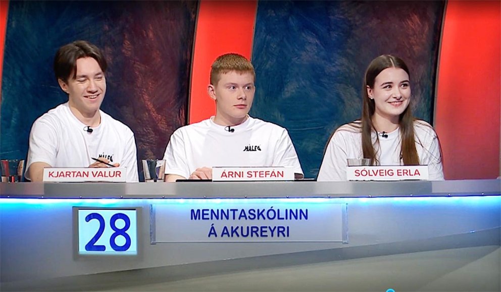 Sólveig Erla hefur staðið sig með stakri prýði í Gettu betur og er stolt Norðurlands vestra í keppninni. SKJÁSKOT AF RÚV.IS