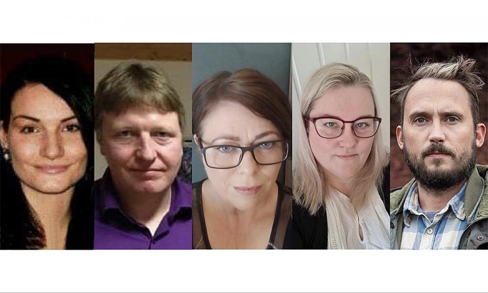 Fimm efstu á G-listanum. Frá vinstri: Jenný Lind, Sverrir Þór, Edda, Maríanna og Davíð. AÐSENDAR MYNDIR