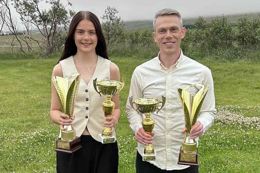 Anna Karen og Jóhann Örn Klúbbmeistarar GSS 2025 Mynd: Aðsend.