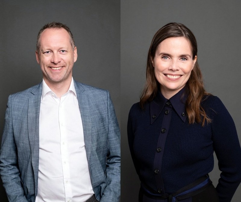 Guðmundur Ingi Guðbrandsson og Katrín Jakobsdóttir voru endurkjörin í forystusveit VG um helgina. Aðsend mynd.