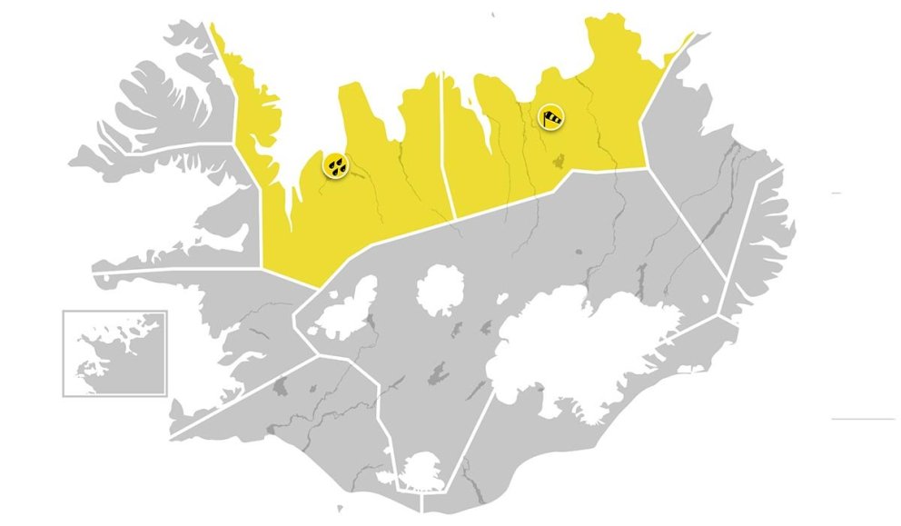Gul veðurviðvörun í kortunum. SKJÁSKOT