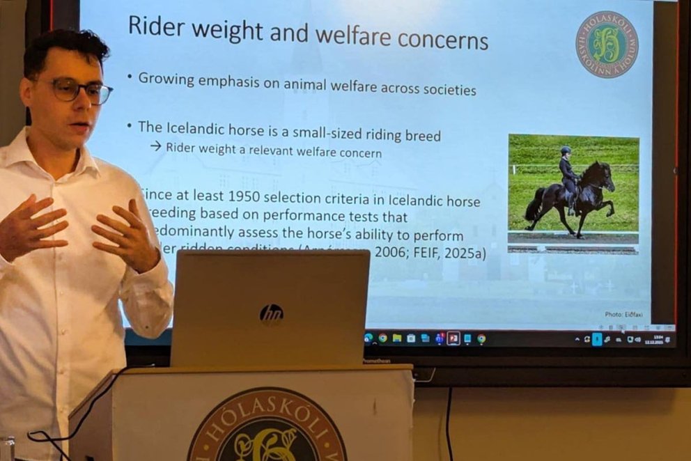 Frá meistaravörn Jóhannesar. MYND AF HÓLAR.iS