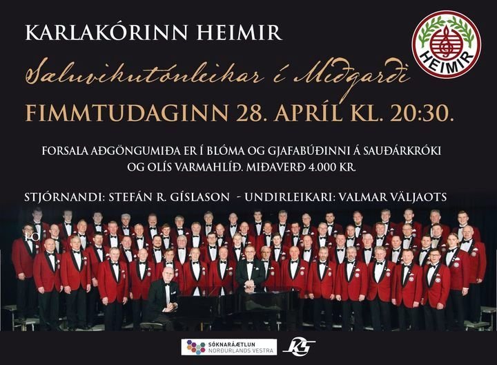 Karlakórinn Heimir með tónleika í kvöld