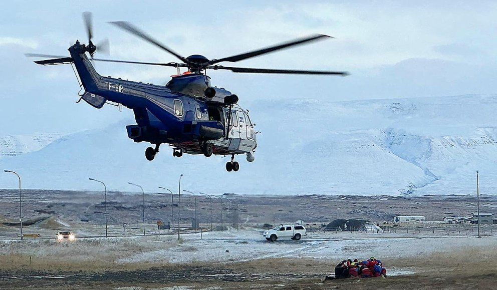Það var óvænt krydd í tilveruna að geta fylgst með æfingum í dag. MYND: PIB