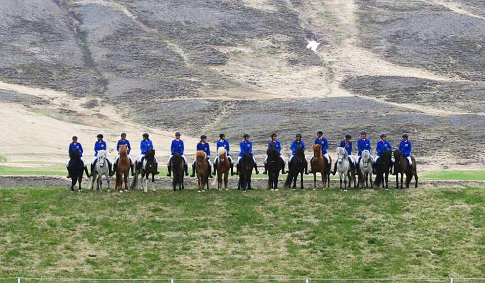 Frá reiðsýningu á Hólum. MYND AF HÓLAR.IS