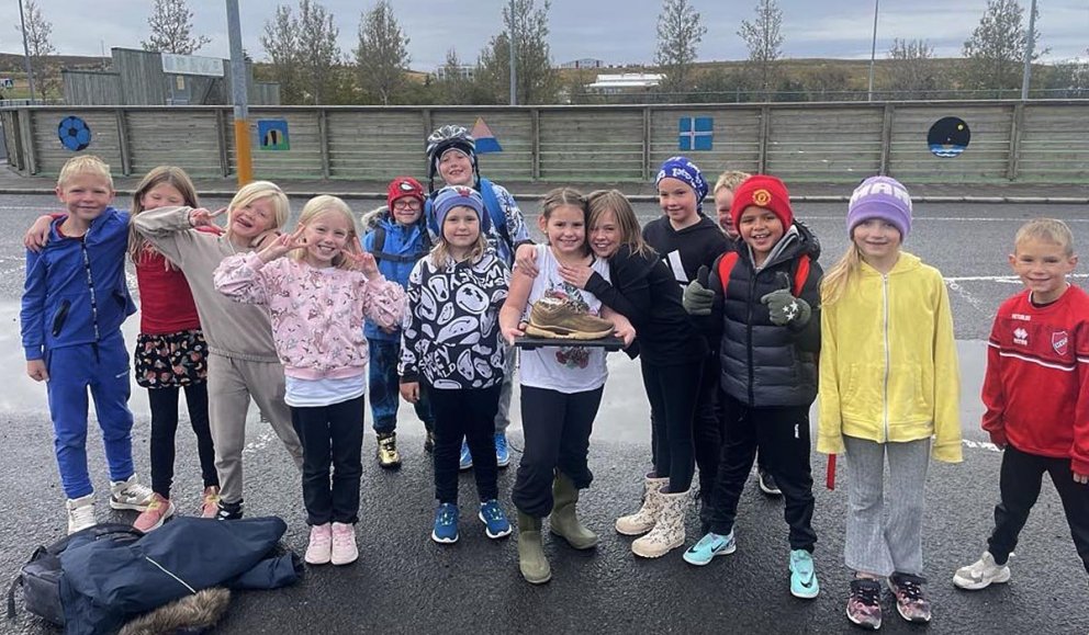 Hamingjusamir nemendur í 3. bekk. MYND: HÚNASKÓLI.iS