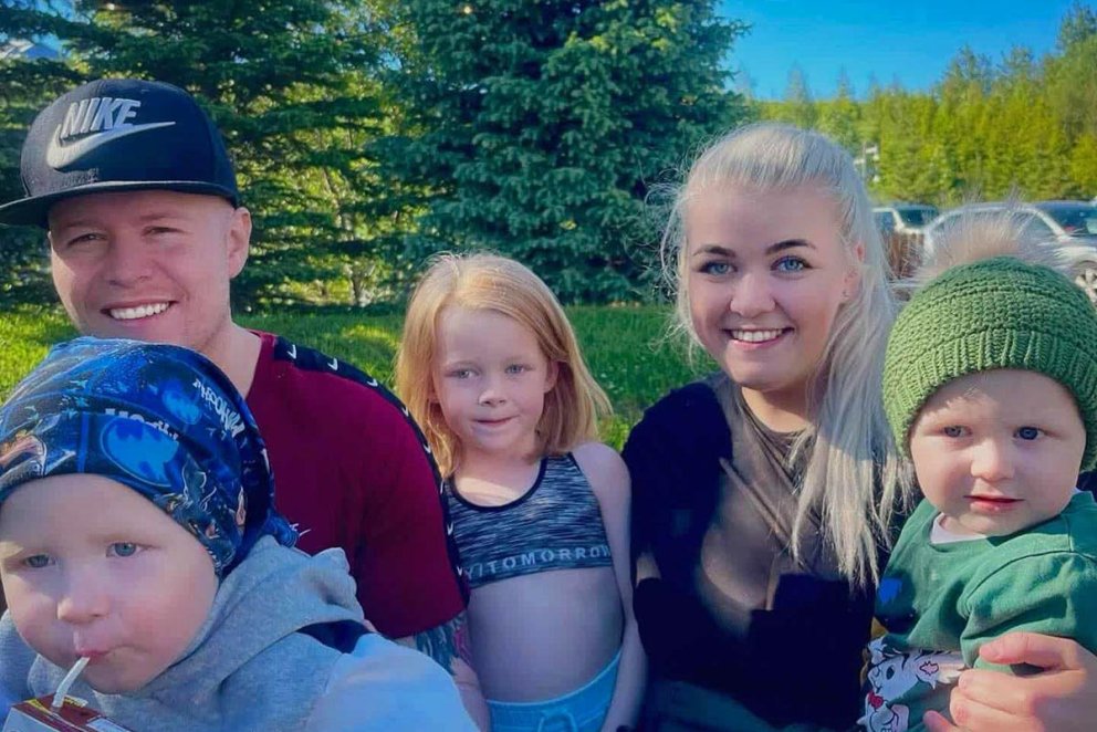 Hrefna Björg og fjölskylda í stuði. AÐSEND MYND