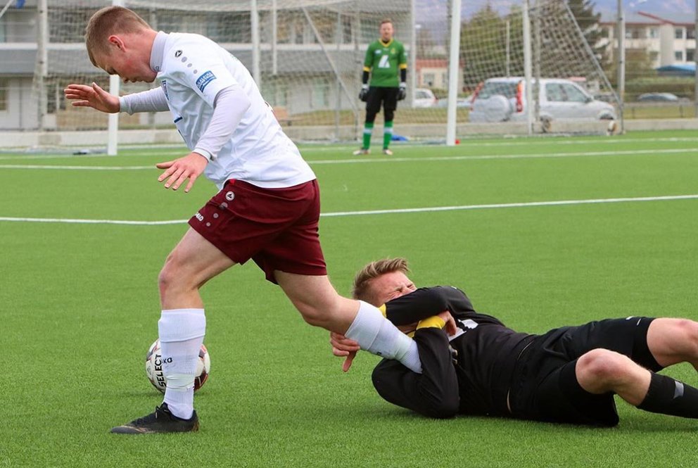 Hvergi gefið eftir í dag. MYNDIR: ÓAB