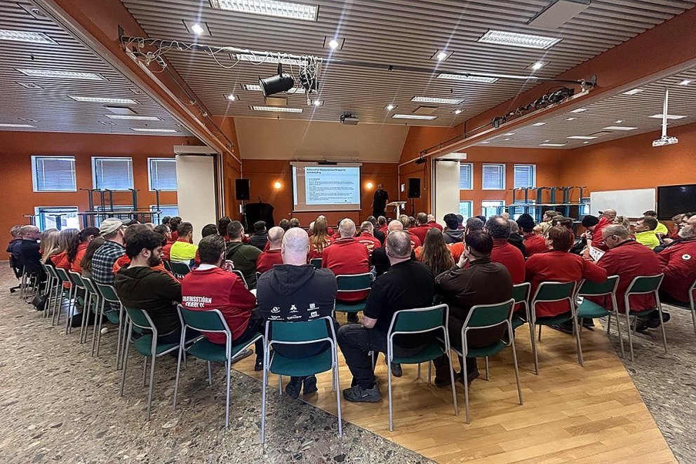 Hópur björgunarsveitarmanna í Menntabúðum á Króknum. MYNDIR AÐSENDAR