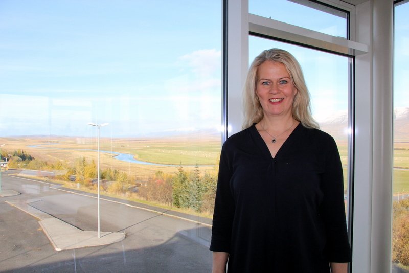 Helga Rós Indriðadóttir. Myndin er tekin í Stefánsstofu í Miðgarði. Myndir:FE