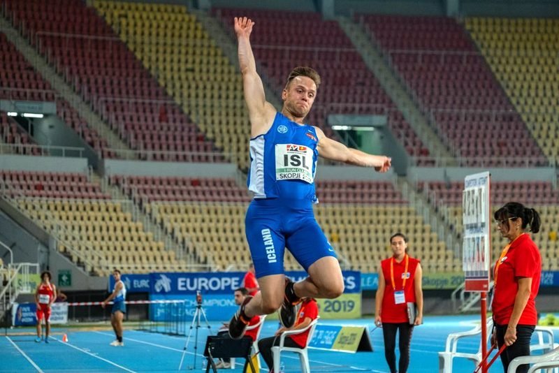 Ísak Óli Traustason var öflugur um helgina. Mynd frá Evrópubikarkeppni landsliða í frjálsíþróttum í Skopje á síðasta ári: Fri.is.