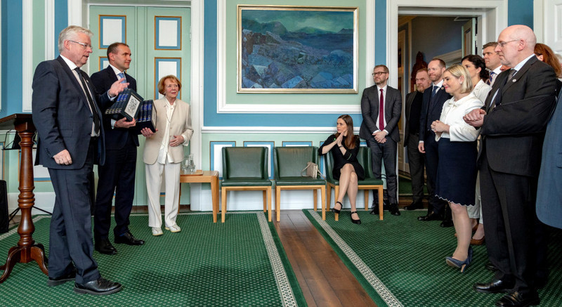 Frá afhendingu Íslendingasagna í Alþingishúsinu sunnudaginn 17. júní. Mynd af fullveldi1918.is.