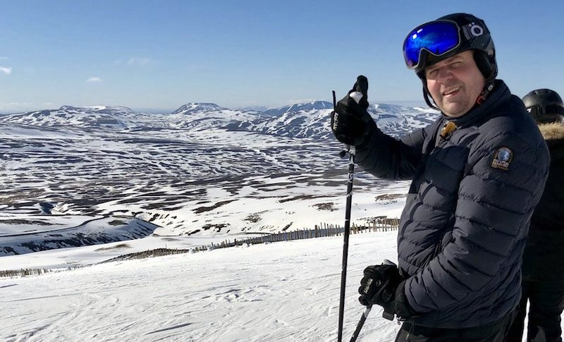 Ívar Ásgrímsson á skíðum í Tindastól. Mynd: Sigríður Viggósdóttir.