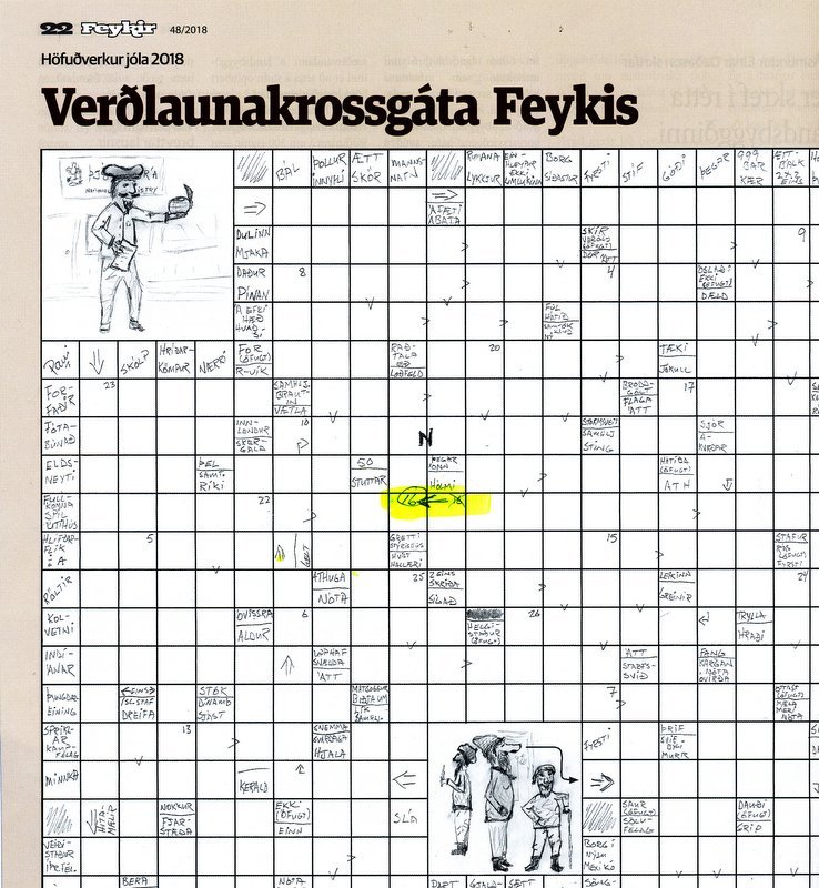 Tölustafurinn 16. á að vera í næsta reit til vinstri svo gátan gangi fullkomlega upp.