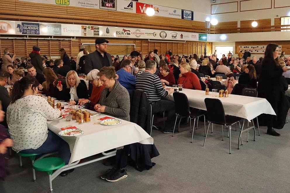 Frá jólahlaðborði Rótarýklúbbsins 2018. MYND: ÓAB