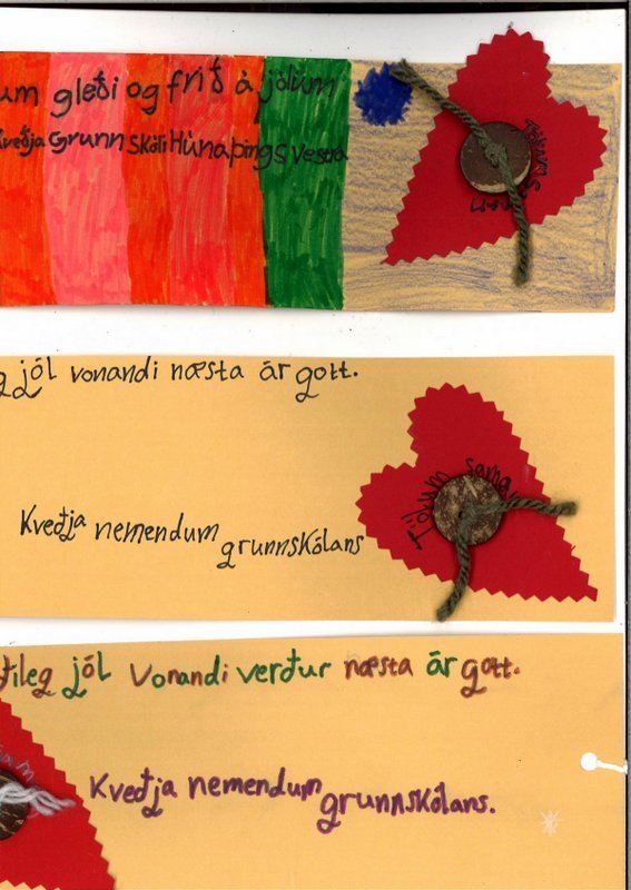 Með kveðjunum vill skólinn þakka þann meðbyr sem hann hefur notið í samfélaginu og minna á náungakærleikann. Mynd:grunnskoli.hunathing.is.