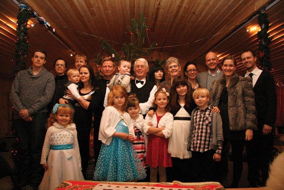 Stórfjölskyldan samankomin í Kakalaskála jólin 2012. Berglind er önnur frá hægri. AÐSEND MYND