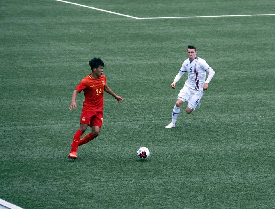 Jón Gísli í leiknum í gær. Mynd: www.ksi.is