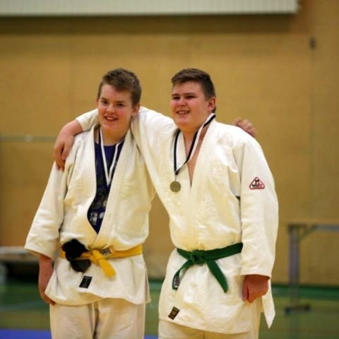 Tveir góðir á Norðurlandsmóti í Júdó á Blönduósi sl. sunnudag. Mynd: Hjálmar Ólafsson.