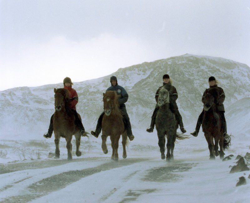 Vetrarútreiðar í upplöndum höfuðborgarsvæðisins. Mynd úr safni SÍH, ljm. Sigurður Sigmundsson.