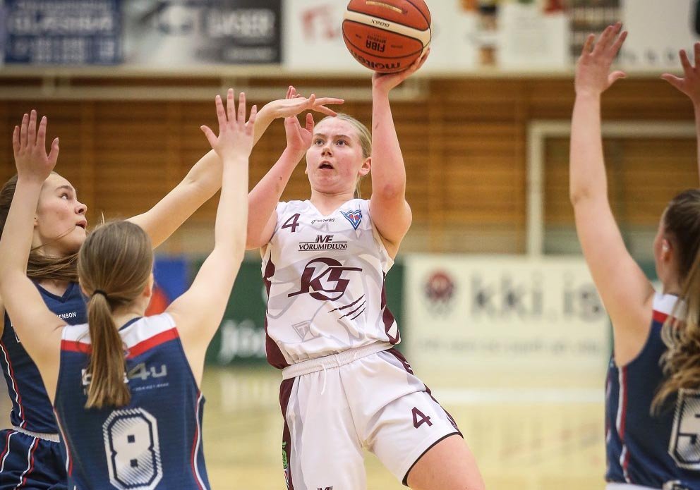 Karen Lind var með fimm stig gegn Keflavíkurstúlkum. MYND: HJALTI ÁRNA