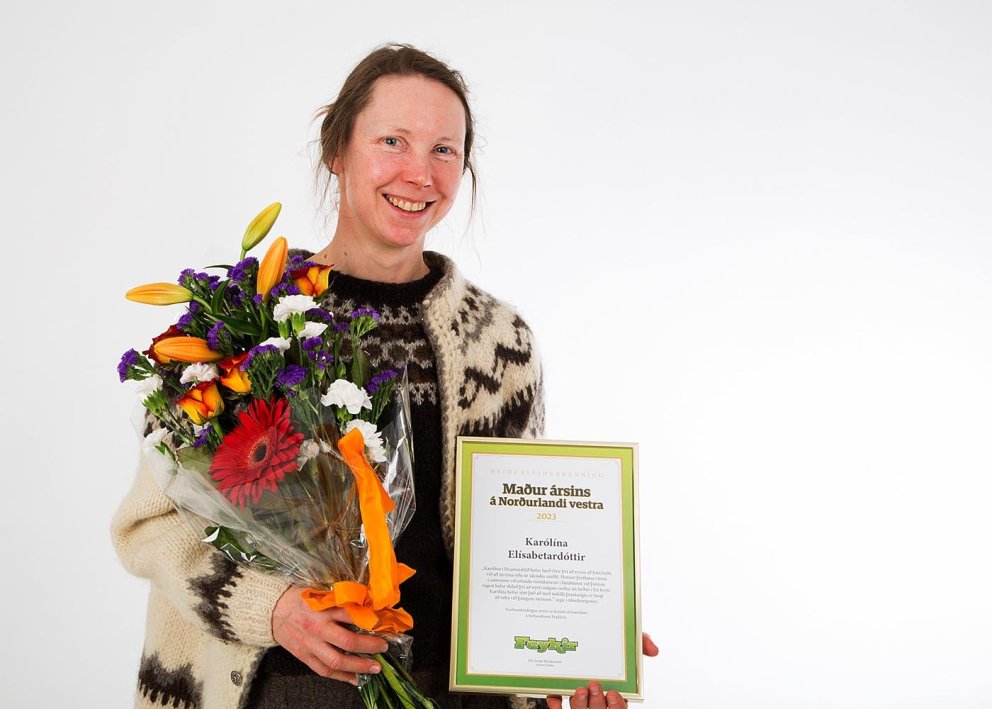 Maður ársins á Norðurlandi vestra, Karólína í Hvammshlíð.    MYND: GG