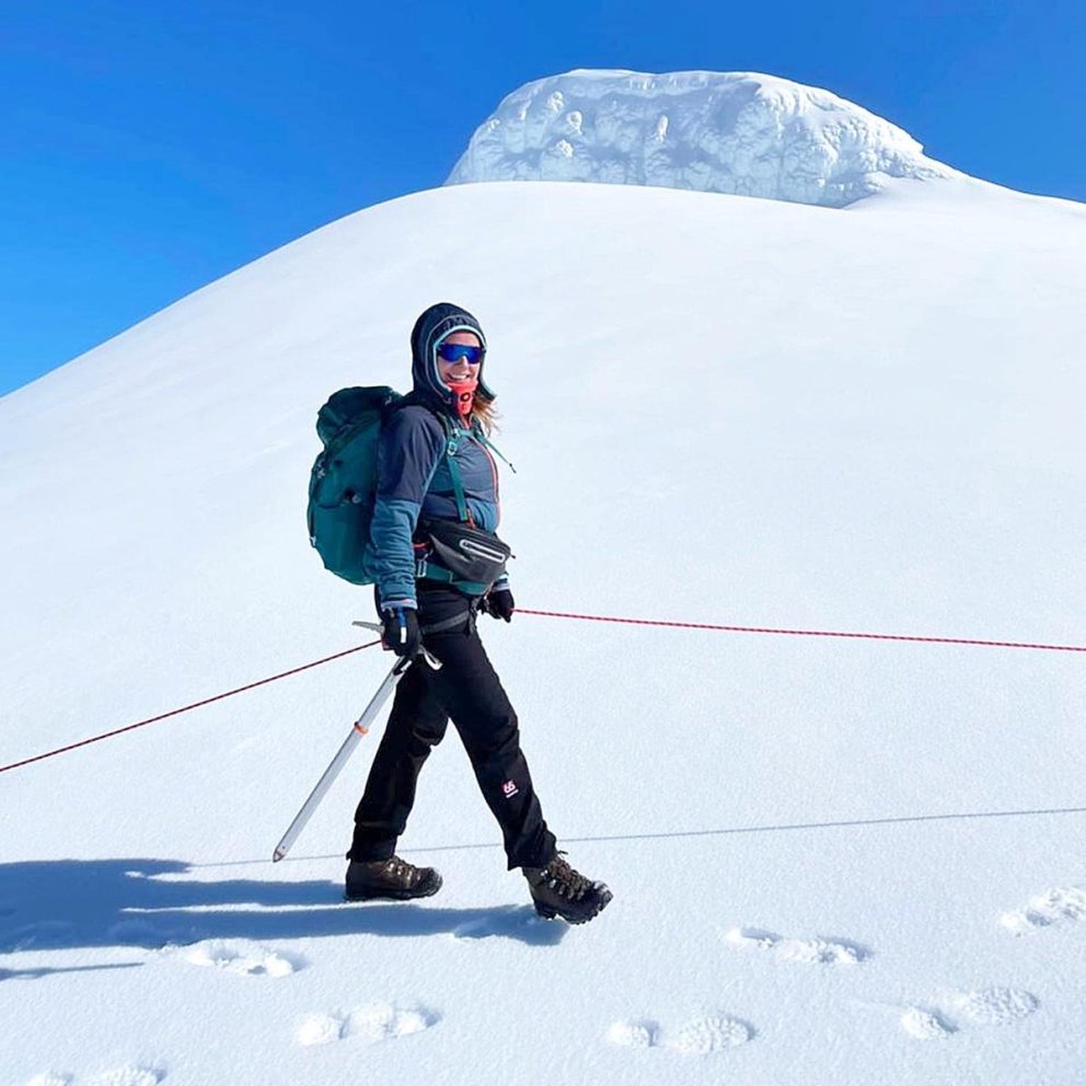 Katrín á toppi tilverunnar. MYND AÐSEND