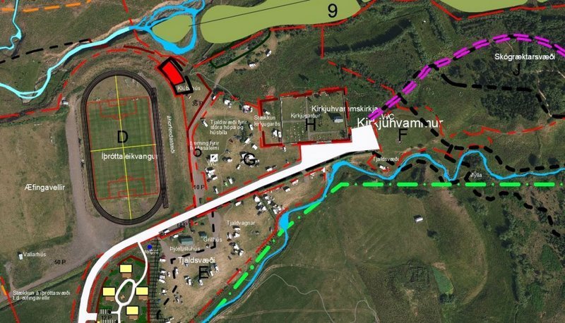 Yfirlitsmynd af Kirkjuhvammi. Mynd: Hunathing.is.