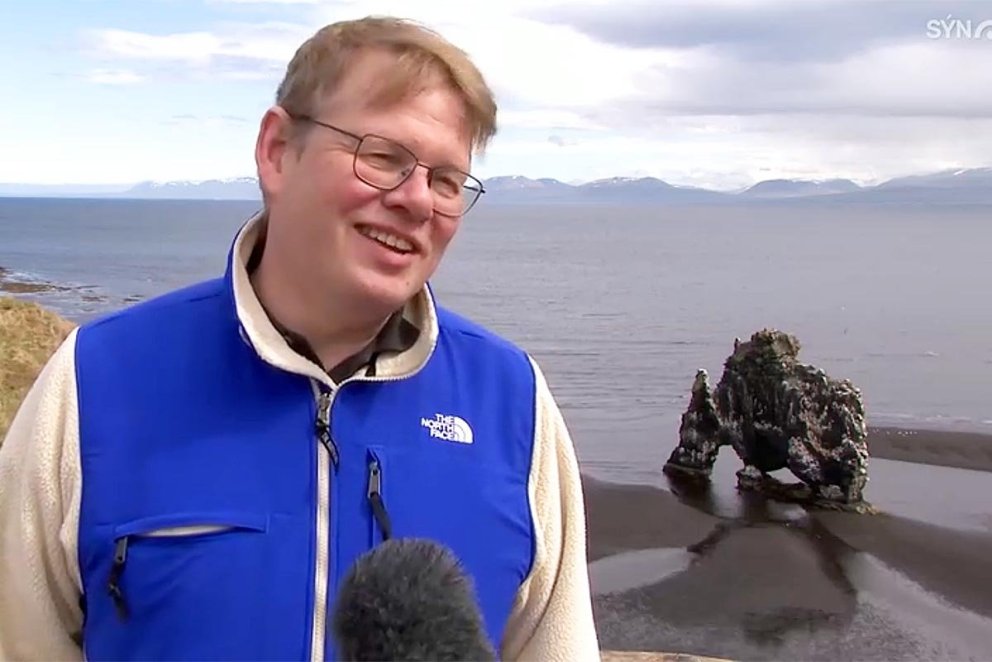 Knútur í viðtali við Kristján Má. SKJÁSKOT ÚR FRÉTT Á SÝN
