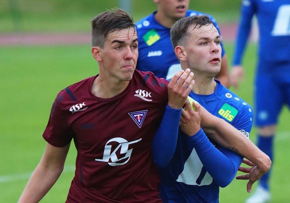 Konni gerði sigurmarkið í leiknum. MYND: ÓAB