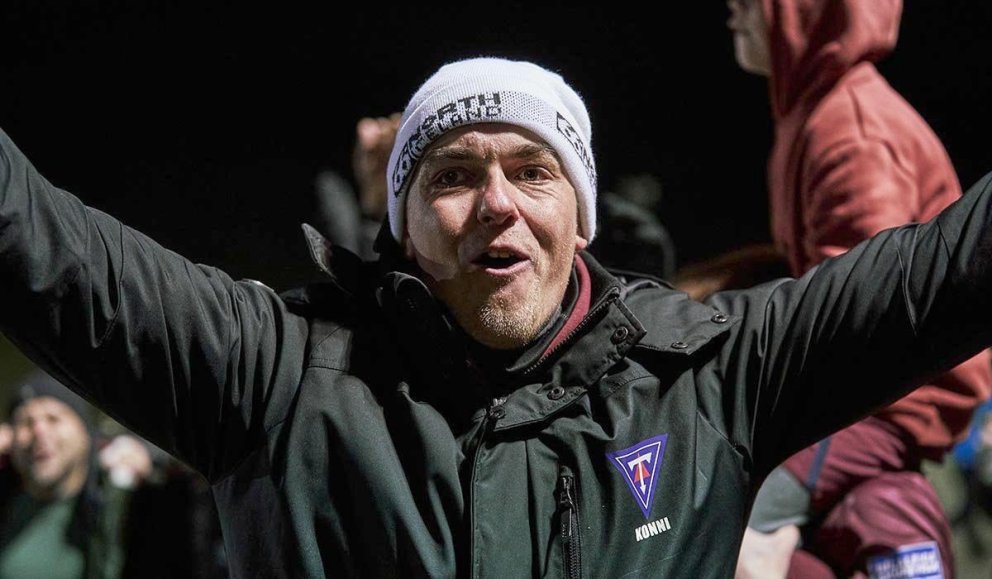 Konni kompakátur eftir sigur í undanúrslitum. MYND: SIGURÐUR ING