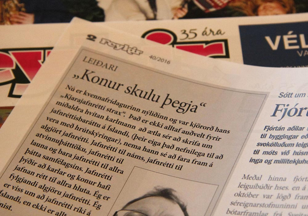 Leiðari Feykis vakti athygli lesanda sem var hrifinn.