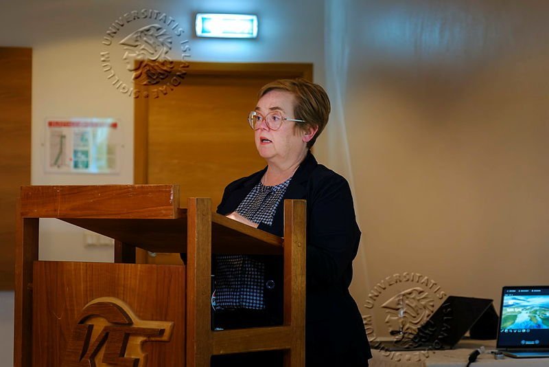 Silja Bára Ómarsdóttir rektor HÍ ávarpaði málþingið. Mynd: Kristján Ingvarsson.