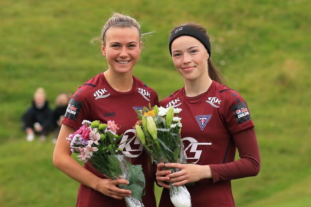 Kristrún María og Laufey Harpa komnar í 100 leikja klúbbinn. MYND: JÓI SIGMARS