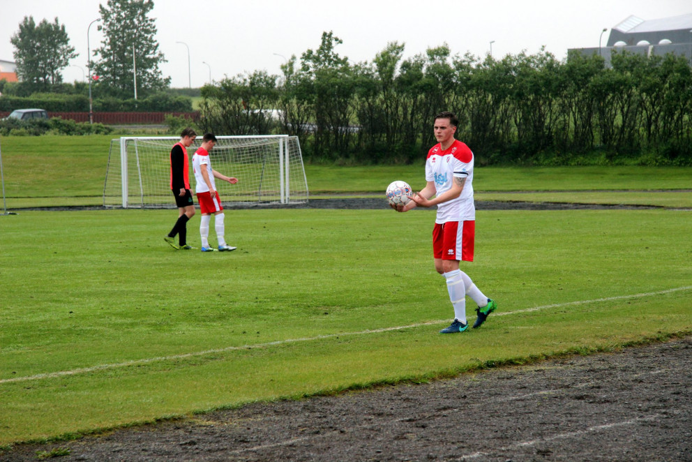 Kristófer Skúli í leik á dögunum. Mynd: LAM