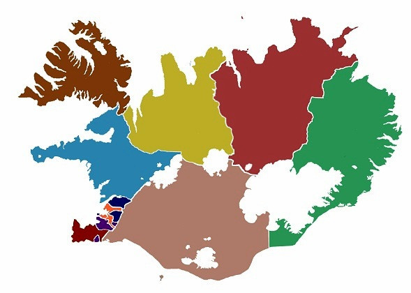 Gullitaða svæðið á kortinu sýnir starfssvæði Heilbrigðiseftirlits Norðurlands vestra. Mynd: shi.is