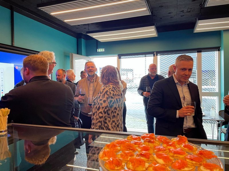 Frá opnun Lax-Inn síðastliðinn föstudag. Mynd af FB.