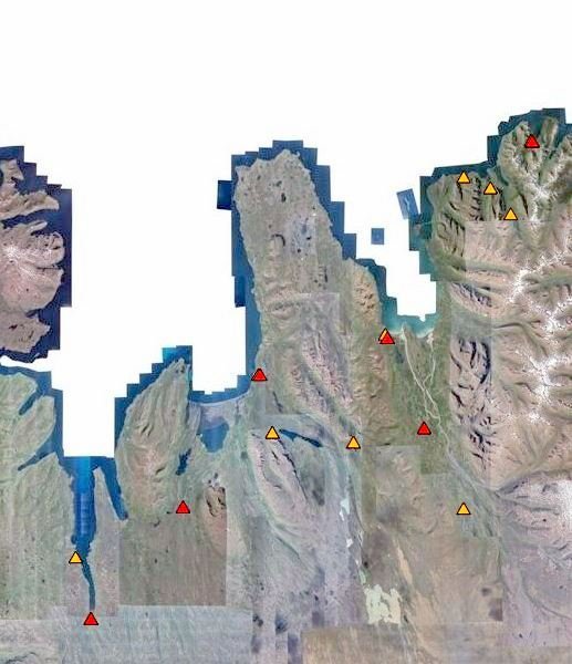 Skjáskot af kortasjá Orkustofnunar sem sýnir hvar hleðslustöðvar er að finna.
