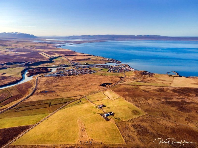 Drónamynd yfir Blönduósi. Mynd: Róbert Daníel Jónsson.