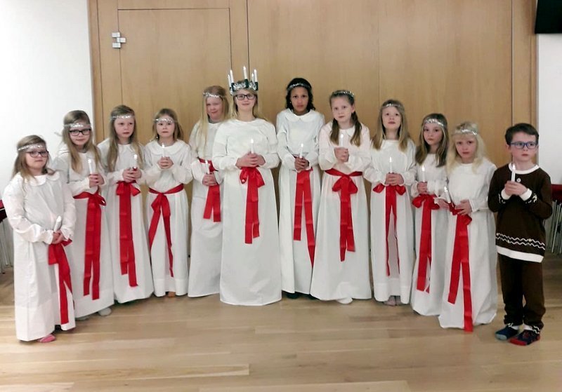 Glæsilegar Lúsíur og einn stjörnustrákur á Hvammstanga. Mynd: Eva-Lena Lohi.