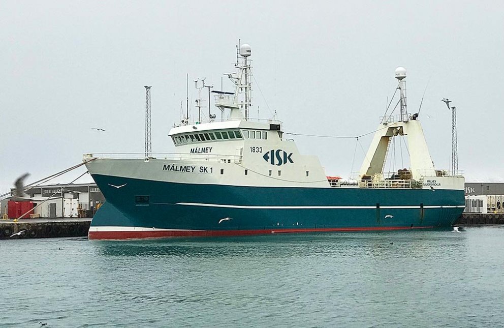 Málmey SK 1 í höfn á Sauðárkróki nú í hádeginu. MYND: ÓAB