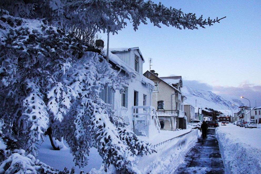 Jólalegt á Króknum í gær