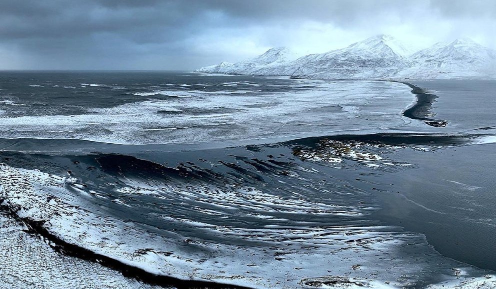 Ósinn úr Miklavatni til hægri á myndinni. Allar myndirnar sem fylgja fréttinni eru teknar nú í haust. MYNDIR: HALLDÓR GUNNAR