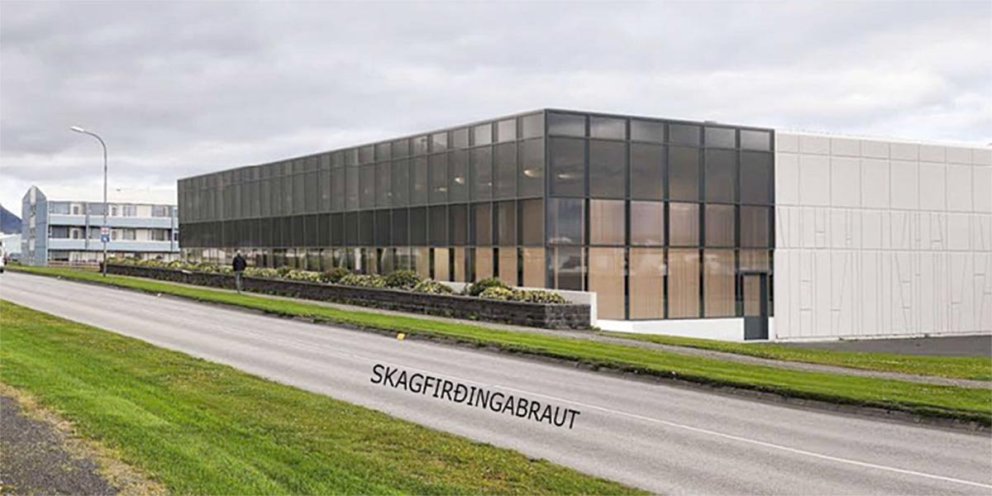 Mynd úr auglýsingu sveitarfélagsins Skagafjarðar sem sýnir viðbygginguna.