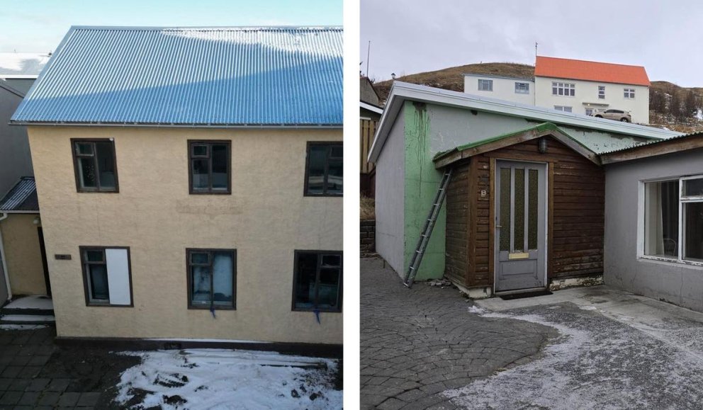 Hér má sjá hluta húsanna tveggja á Króknum sem komast á listann. MYND AF DV