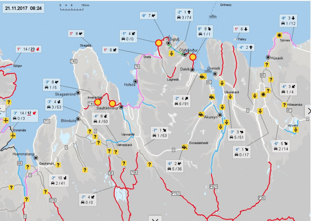 Búist við áframhaldandi hvassviðri og snjókomu