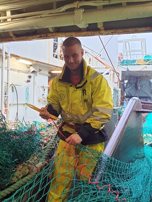 Ólafur Guðmundsson annar stýrimaður á Arnari HU1. Mynd af FB.