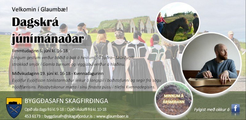 Dagskrá júnímánaðar í Glaumbæ