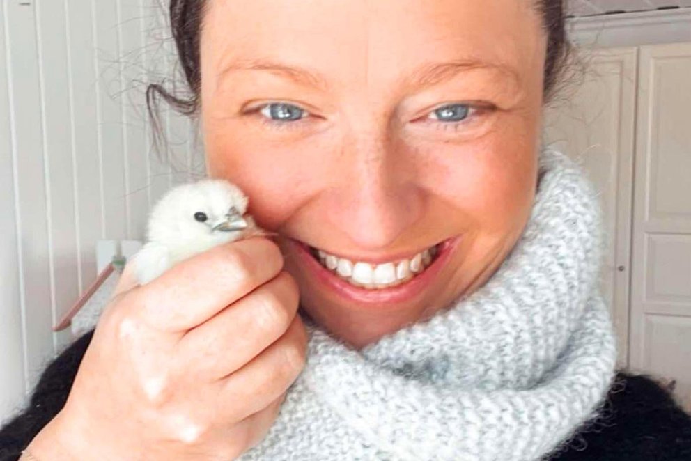 Pálína ásamt góðum fiðruðum vini. MYNDIR: ©PÁLÍNA ÓSK